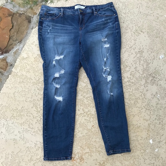 torrid Denim - TORRID Stretch High Waist Distressed Skinny Jeans